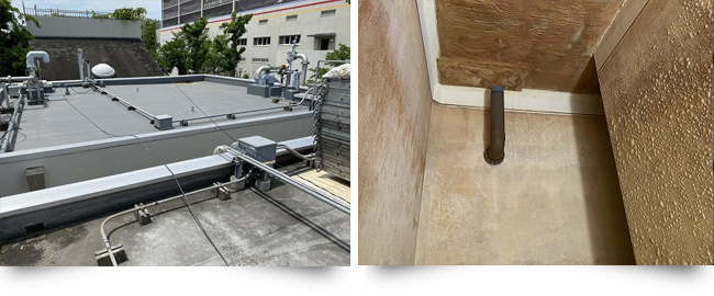 大阪府内某大学受水槽改修工事現場写真