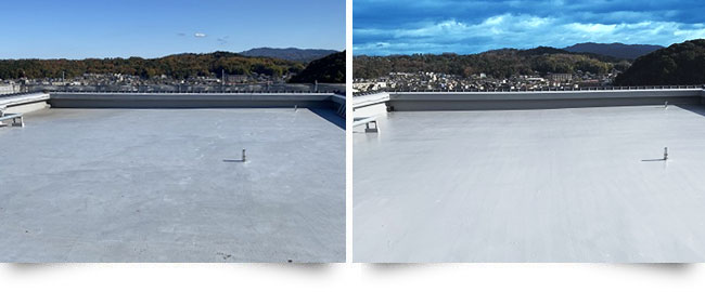 滋賀県内集合住宅屋上トップ塗替改修工事現場写真