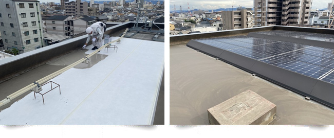 大阪市内某マンション屋上改修屋上防水改修工事現場写真