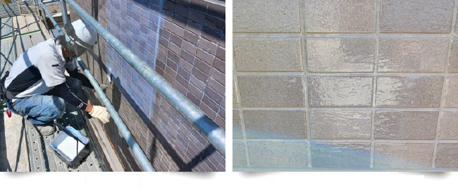 島根県内の某会社事務所ビルの外壁タイルの改修工事