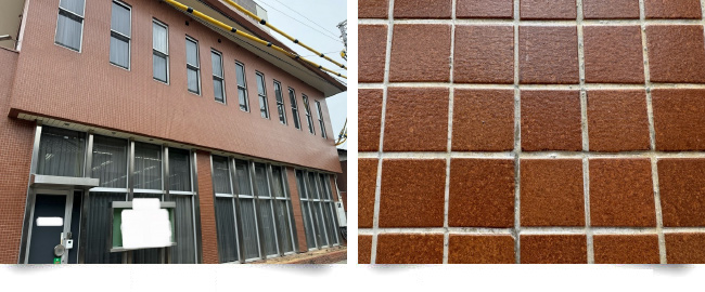 銀行店舗建物の外壁タイルの改修