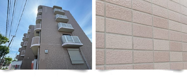 岡山県内アパートビル外壁改修工事現場